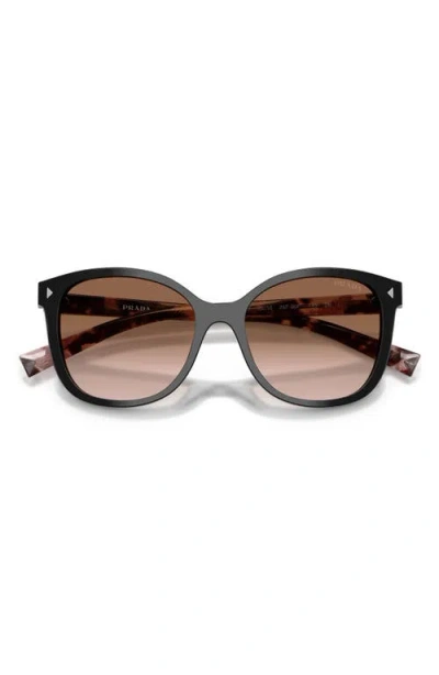 Prada 53mm Gradient Square Sunglasses In Black
