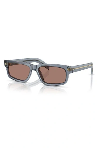Prada 57mm Rectangular Sunglasses In Gray