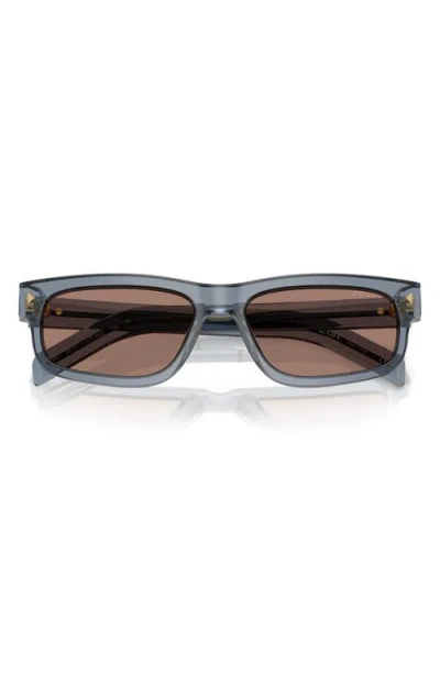 Prada 57mm Rectangular Sunglasses In Gray