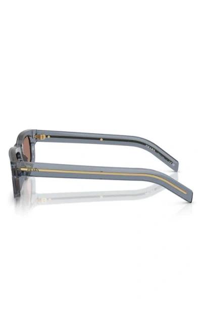 Prada 57mm Rectangular Sunglasses In Gray