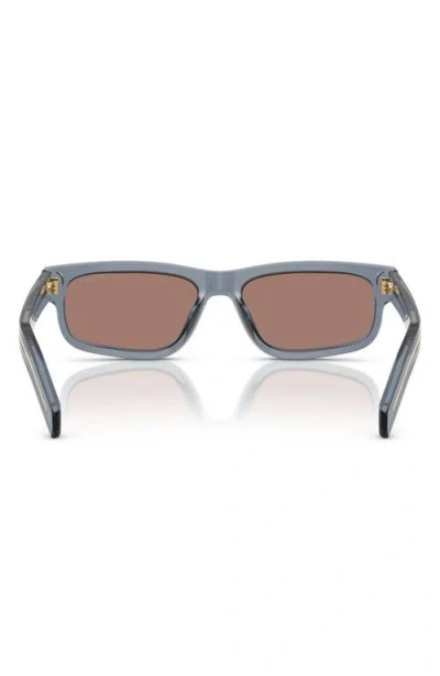 Prada 57mm Rectangular Sunglasses In Gray