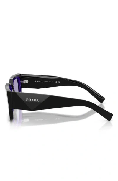 Prada 55mm Rectangular Sunglasses In Black