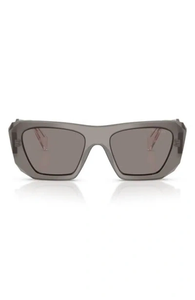 Prada Eyewear Rectangular Frame Sunglasses In Gray