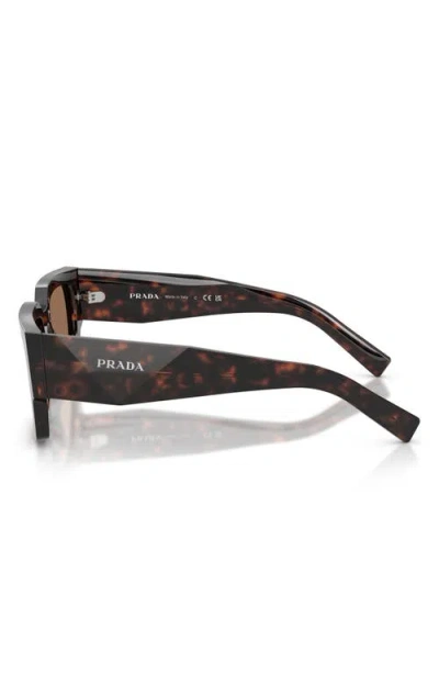Prada 55mm Rectangular Sunglasses In Brown