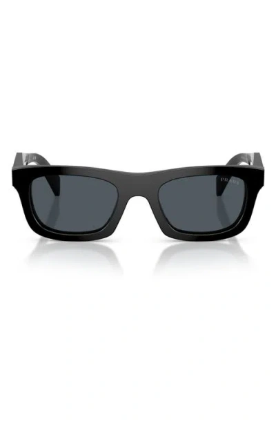 Prada Engraved Square-frame Sunglasses In Black