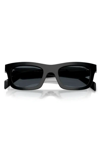 Prada Engraved Square-frame Sunglasses In Black