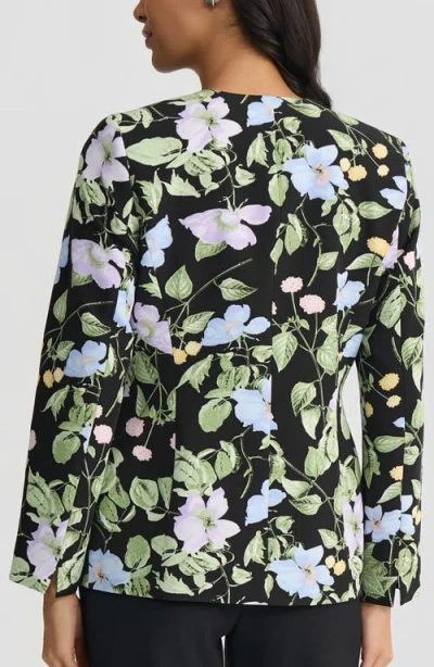 Kasper Floral Print One-button Jacket In Multi