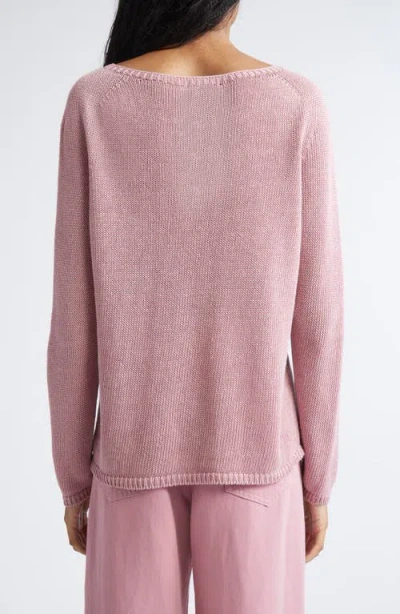Max Mara Linen Yarn Basic Sweater In Pink