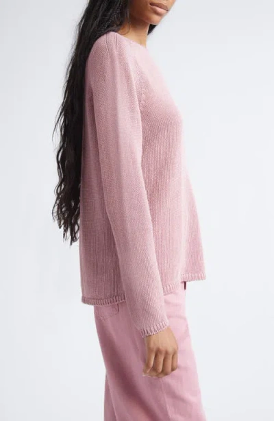 Max Mara Linen Yarn Basic Sweater In Pink
