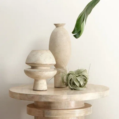 Jamie Young Foundation Decorative Ceramic Vase In Neutral