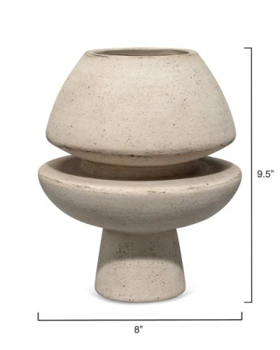 Jamie Young Foundation Decorative Ceramic Vase In Neutral