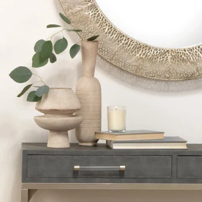 Jamie Young Foundation Decorative Ceramic Vase In Neutral
