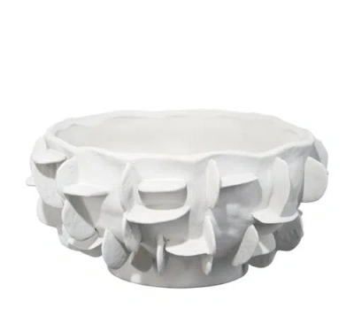 Jamie Young Helios Ceramic Decorative Bowl In White