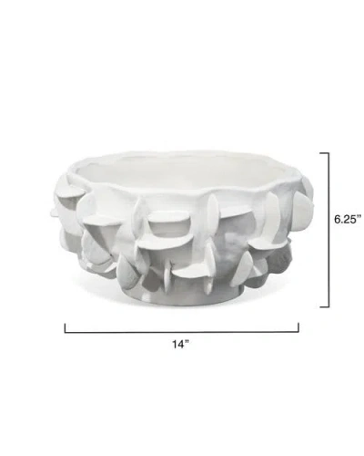 Jamie Young Helios Ceramic Decorative Bowl In White
