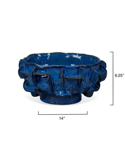 Jamie Young Helios Ceramic Decorative Bowl In Blue