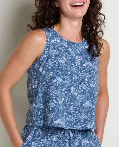 Toad And Co Toad & Co Sunkissed Button Back Tank In Blue