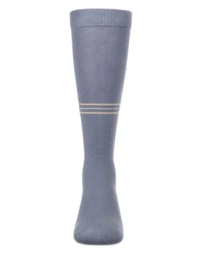 Memoi Stretch Multi Stripe M Graphic Knee Sock In Blue