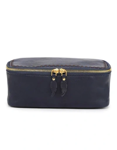 Old Trend Celosia Genuine Leather Rectangular Jewelry Case In Blue