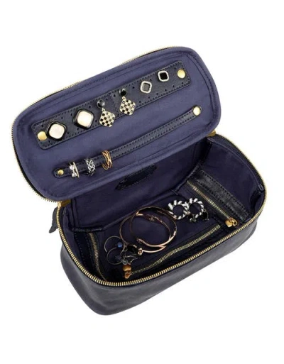 Old Trend Celosia Genuine Leather Rectangular Jewelry Case In Blue