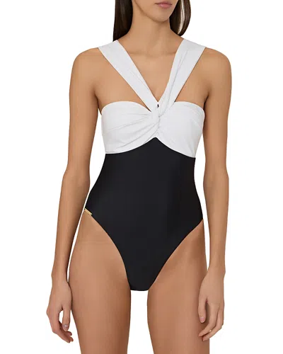 Milly Betsy Color Block One Piece Swimsuit In Multi
