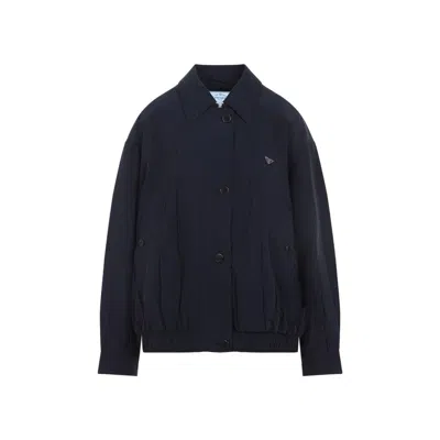 Prada Silk Jacket In Blue