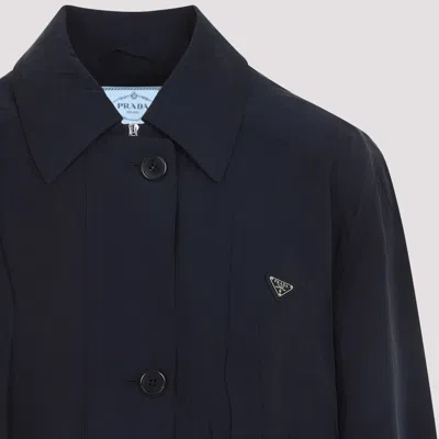 Prada Silk Jacket In Blue