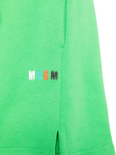 Msgm Drawstring Shorts In Green