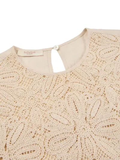Glanshirt Macramé-lace Top In Neutral