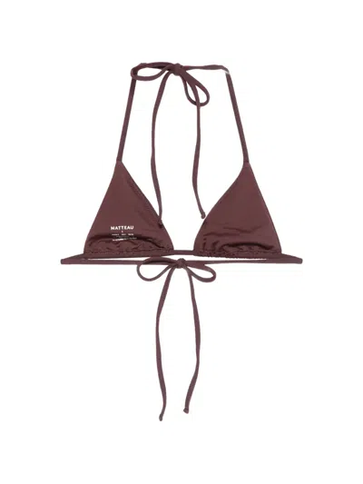 Matteau String Triangle-cup Bikini Top In Brown