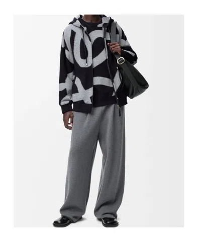 Loewe Patterned Zip-fastening Sweatshirt In Black