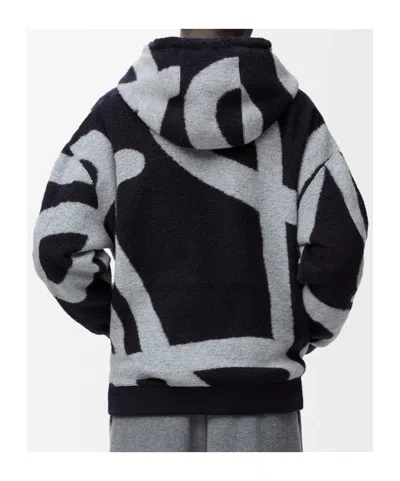Loewe Patterned Zip-fastening Sweatshirt In Black