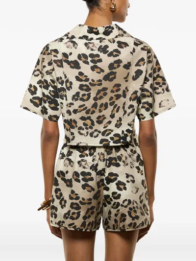 Laneus Leopard-print Patch-pocket Shirt In Multi