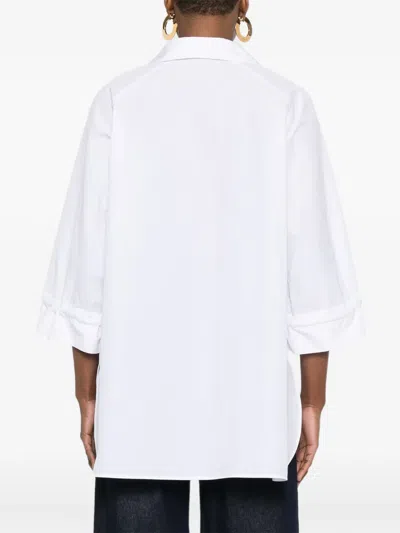 Max Mara Drawstring Layered Blouse In White