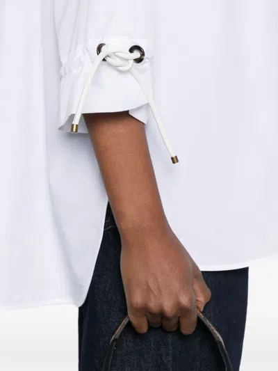 Max Mara Drawstring Layered Blouse In White