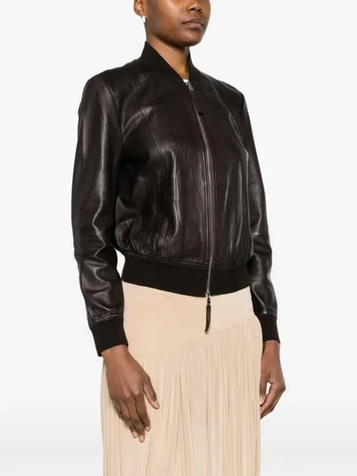 Bully Panelled Lambskin Jacket In Brown