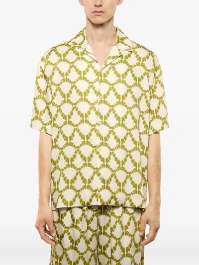 Laneus Patterned Shirt In Green