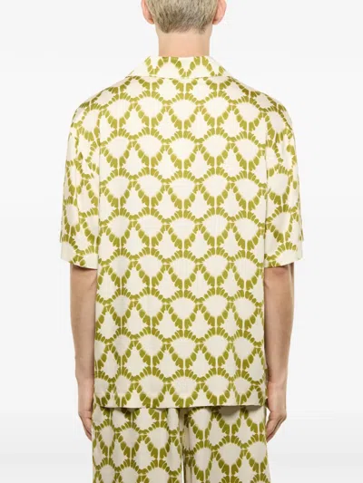 Laneus Patterned Shirt In Green
