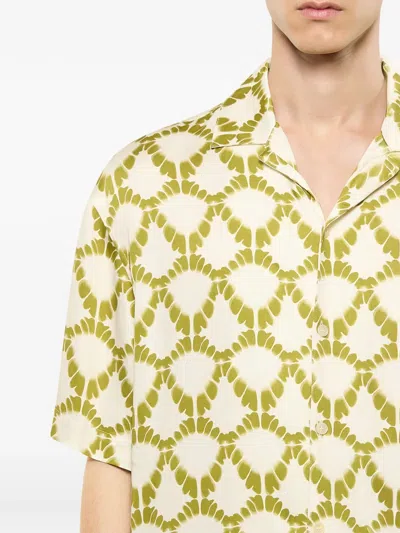 Laneus Patterned Shirt In Green