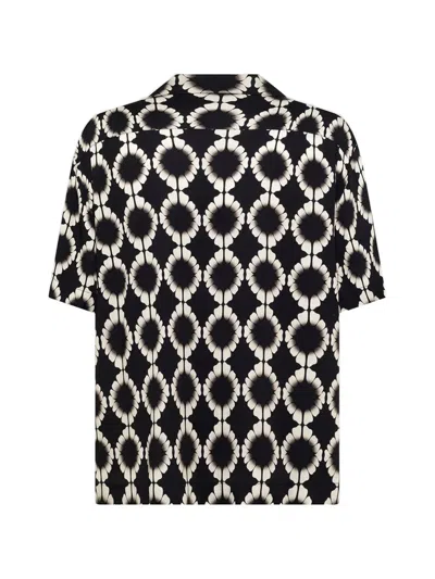 Laneus Patterned Shirt In Black