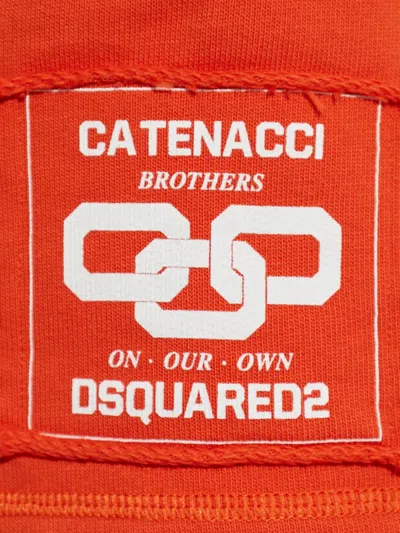 Dsquared2 Logo Patch Mini Shorts In Orange