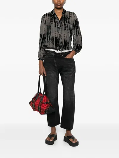 R13 Crossover Belt-loop Jeans In Black