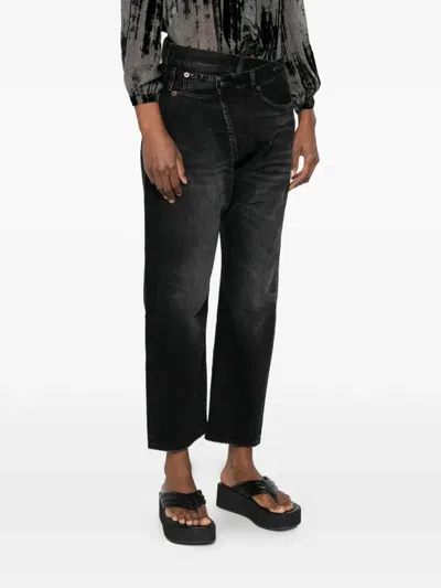R13 Crossover Belt-loop Jeans In Black