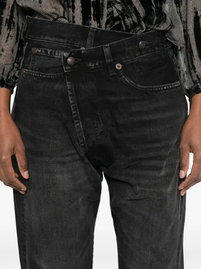 R13 Crossover Belt-loop Jeans In Black
