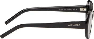 Saint Laurent Black-black-black Recycled Acetate Sunglasses In Neutral