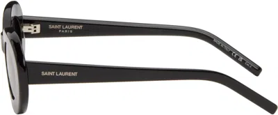 Saint Laurent Black-black-black Recycled Acetate Sunglasses In Neutral