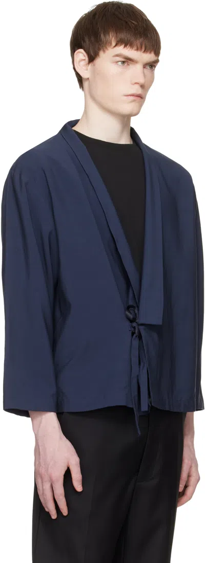 Kenzo Double-breasted Jacket In Blue