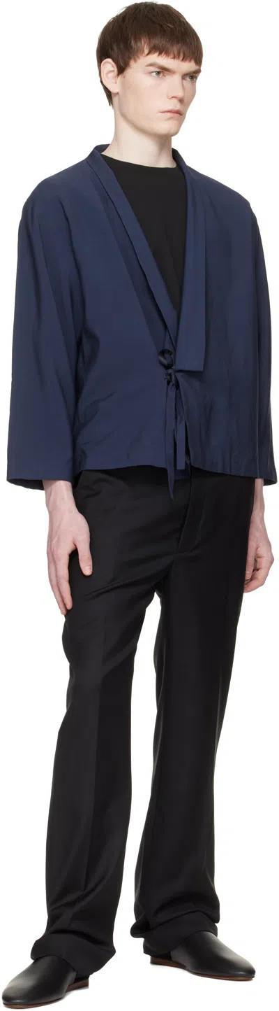 Kenzo Double-breasted Jacket In Blue