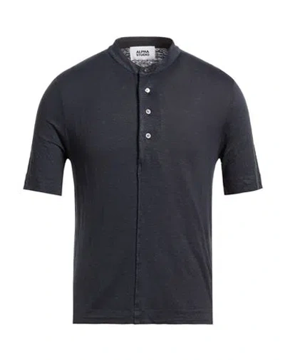 Alpha Studio Man T-shirt Black Size 44 Cotton, Elastane In Black