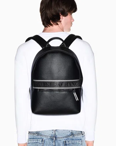 Armani Exchange Technical Fabric Backpack In Black