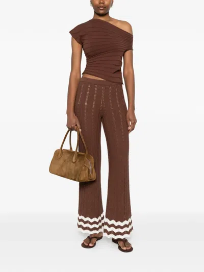 Twinset Knitted Trousers In Brown